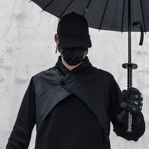 Dark Function Patchwork Fake Two Sweatshirt - Anagoc
