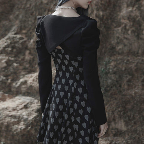 Diagonal Straps Pleated Cropped Jacket - Anagoc