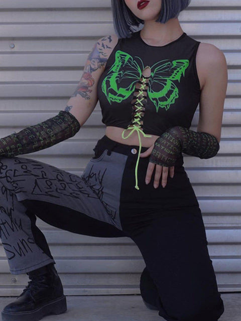 Butterfly Bandage Cropped Vest - Anagoc
