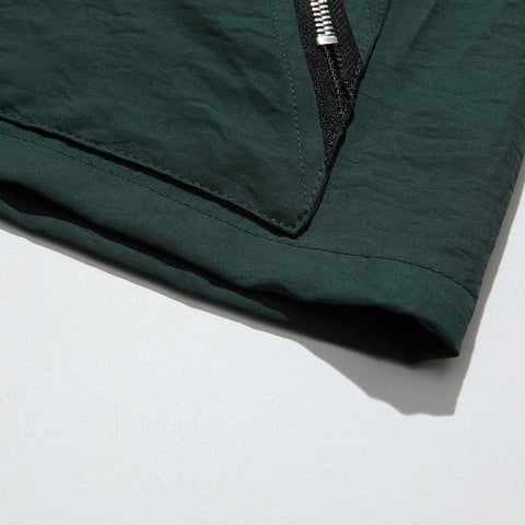 Multi Pockets Zip Up Short Sleeve Shirt - Anagoc