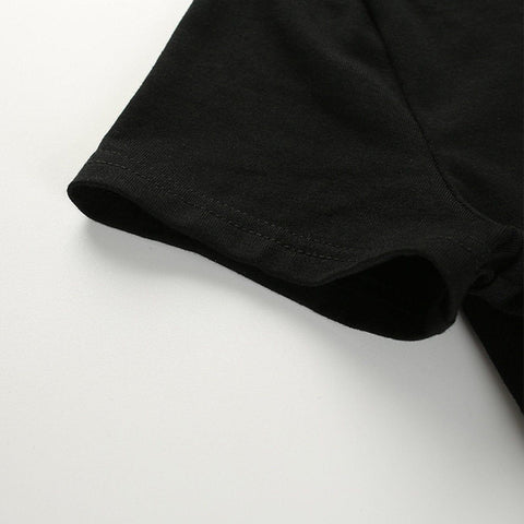 Cross Straps Short Sleeve T Shirt - Anagoc