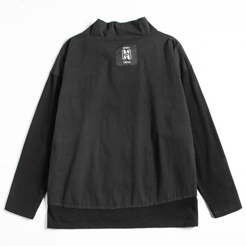 Dark Patchwork Print Sweatshirt - Anagoc