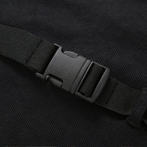 Short Sexy Schoolbag Buckle Suspender Vest - Anagoc