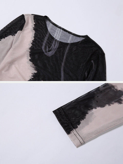 Irregular Perspective Long Sleeve T Shirt - Anagoc