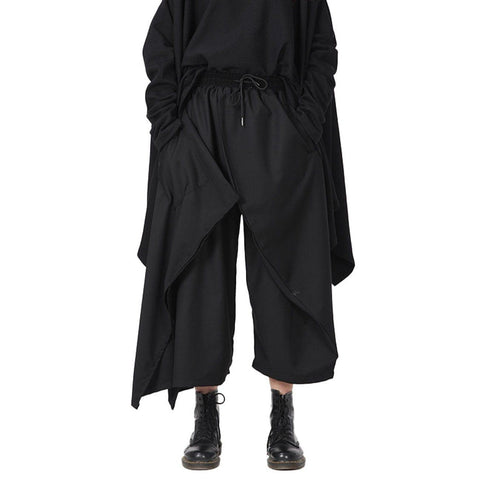 Drawstring Culottes Pants - Anagoc