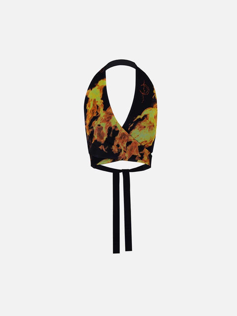 Stereoscopic Flame Print Vest - Anagoc