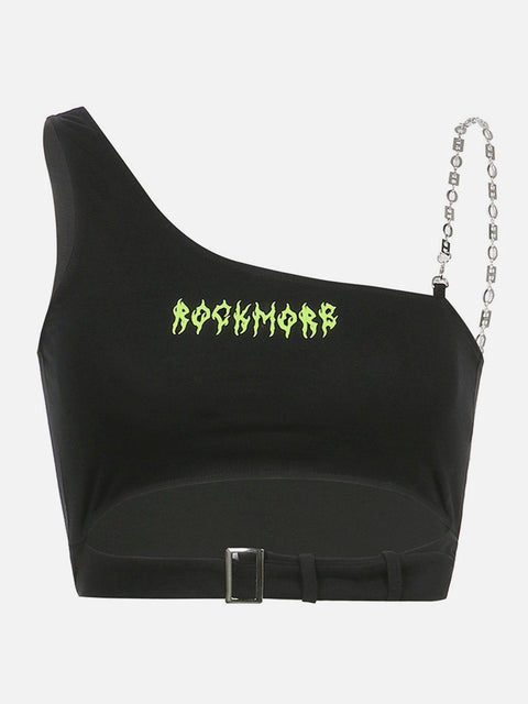 Asymmetric Chain Print Vest - Anagoc