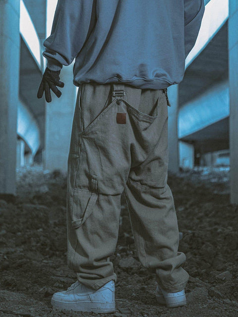 Fake Two Strap Cargo Pants - Anagoc