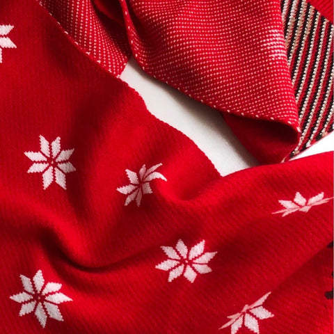 Fawn Snowflake Christmas Knit Scarf - Anagoc