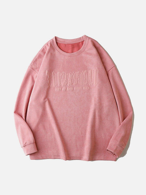 Reflective Moon Suede Sweatshirt - Anagoc