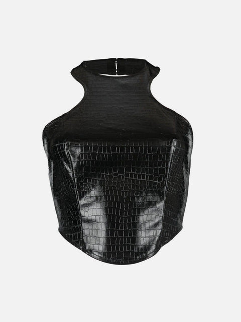 Bow Zipper Check Patchwork Vest - Anagoc