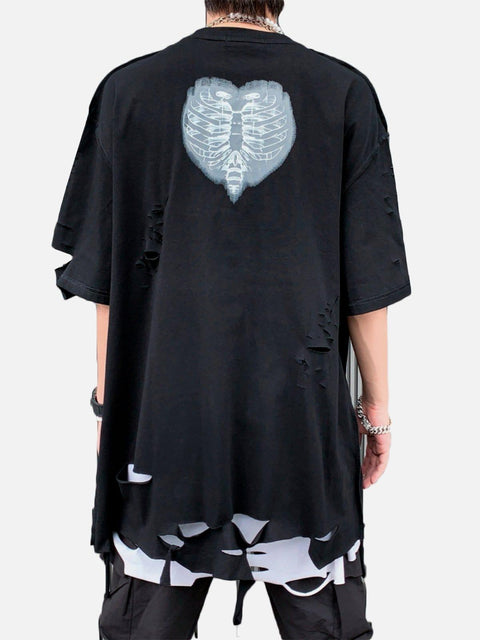 Cut Skull Love Graphic Tee - Anagoc