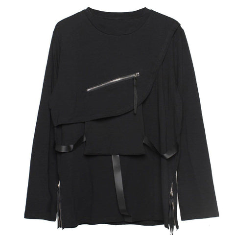 Dark Patchwork Ribbons Sweatshirt - Anagoc
