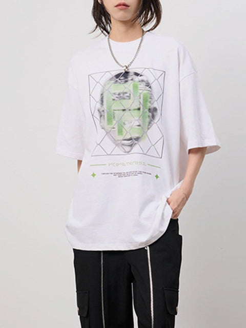 Alphabet Face Graphic Tee - Anagoc