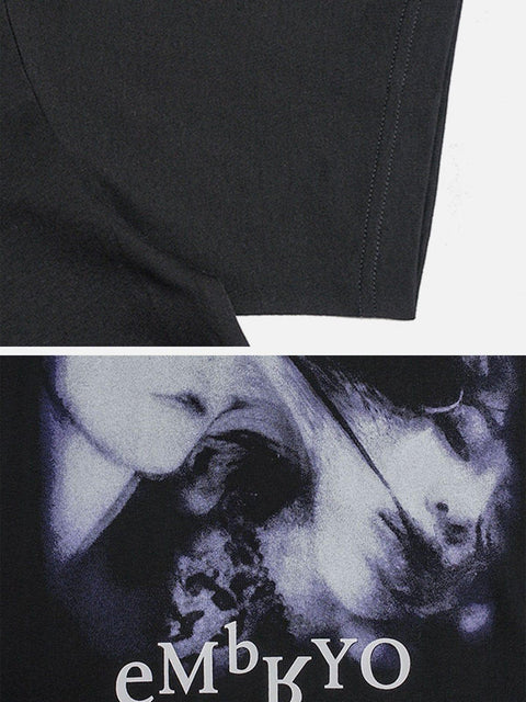 Dark Ripped Face Graphic Tee - Anagoc