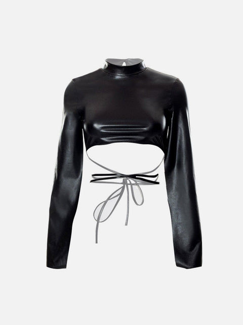 Sexy Slim Straps Long Sleeve T Shirt - Anagoc