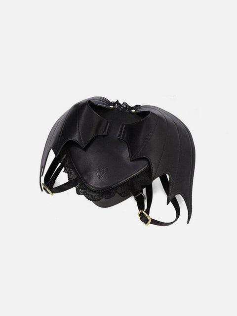 Bat Wings Heart Zip Up Backpack - Anagoc