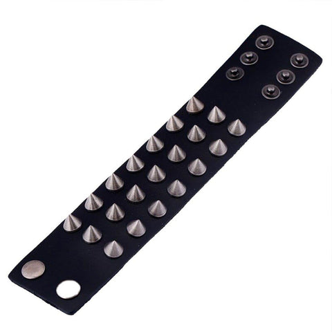 Punk Leather Rivet Adjustable Bracelet - Anagoc
