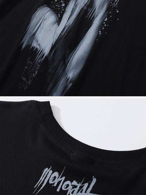 Blurred Silhouette Print Tee - Anagoc