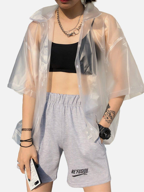 Transparent Tpu Short Sleeve Shirt - Anagoc