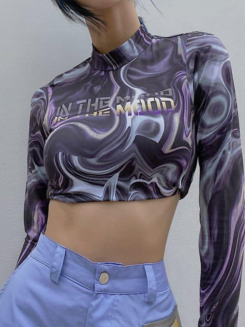 Tie Dye Slim Fit Long Sleeve T Shirt - Anagoc