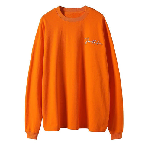 Solid Color Embroidery Sweatshirt - Anagoc