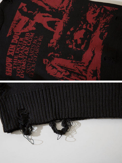 Film Effect Abstraite Sweater - Anagoc