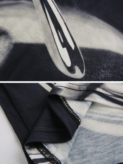 Abstract Droplet Print T Shirt - Anagoc