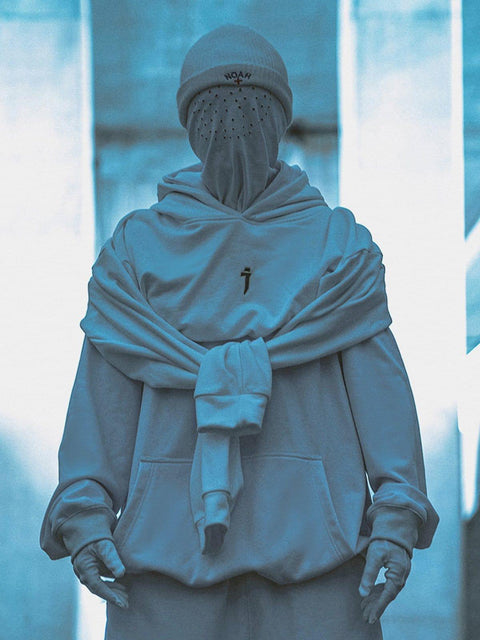 Patchwork Sleeve Fake Two Hoodie - Anagoc