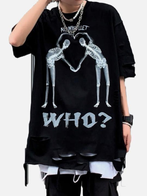 Cut Skull Love Graphic Tee - Anagoc