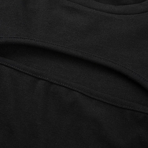 Sexy Straps Navel Long Sleeve T Shirt - Anagoc