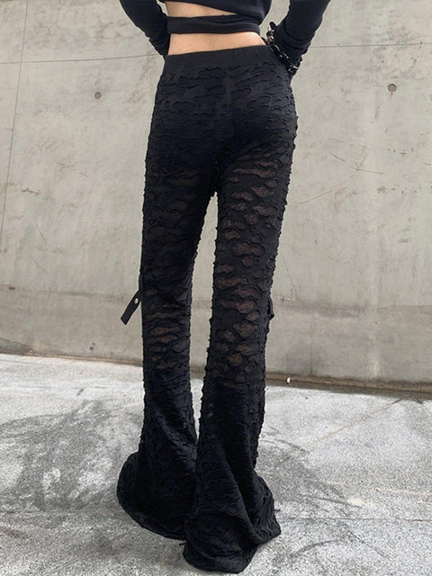 Hollow Flared Pants - Anagoc