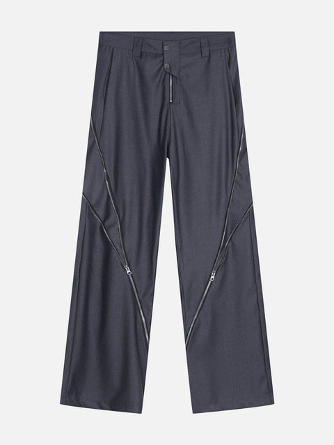 Zip Up Split Pants - Anagoc