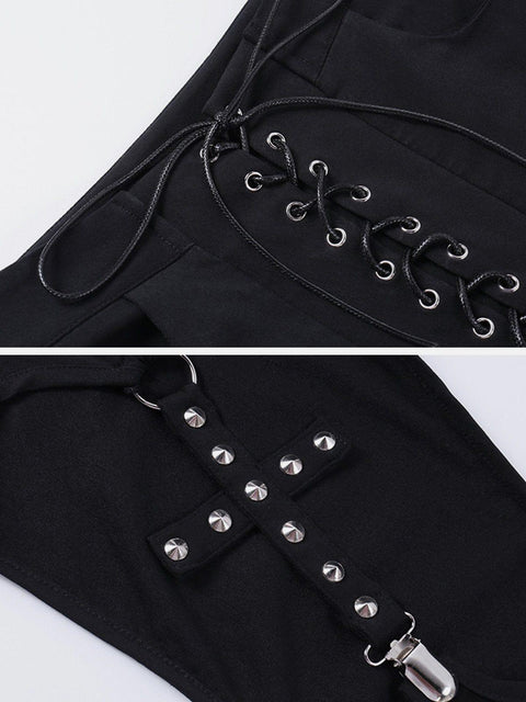 Hollow Out Cross Pants - Anagoc