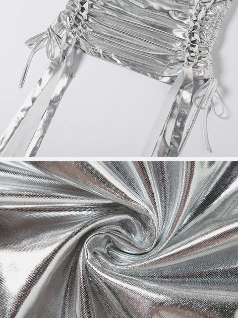 Sexy Low Waist Tie Cutout Skirt - Anagoc