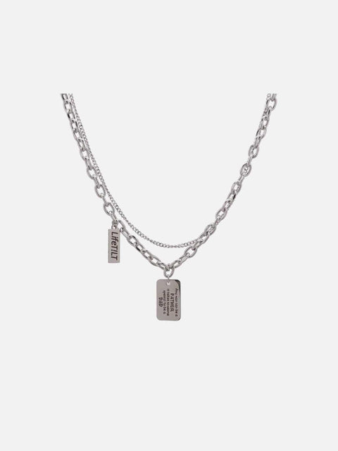 Square Letters Double Layer Necklace - Anagoc