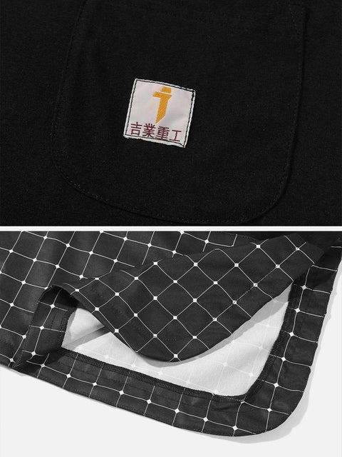 Patchwork Bottom Plaid Vest - Anagoc