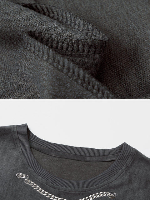 Necklace Cross Print Suede Vest - Anagoc