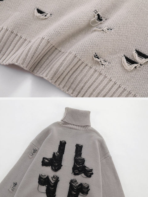 Tassel Pistol Turtleneck Sweater