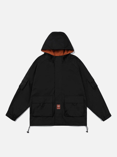 Solid Color Big Pocket Cargo Jacket - Anagoc