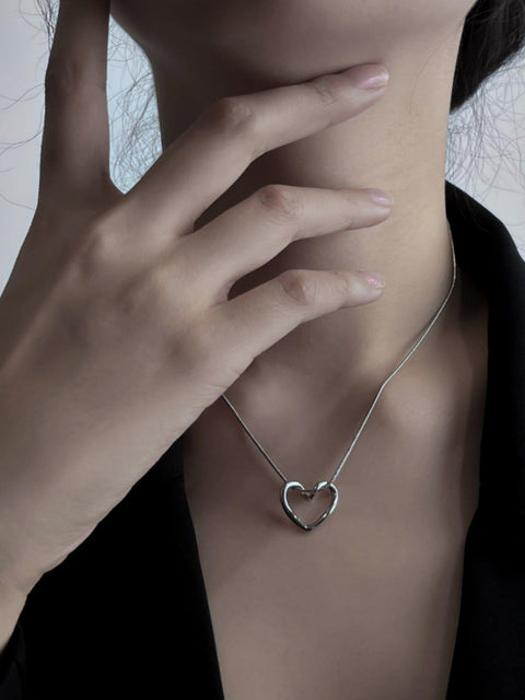 Twisted Heart Hollow Necklace - Anagoc