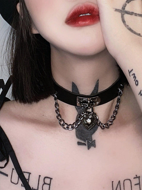 Dark Chain Love Necklace - Anagoc