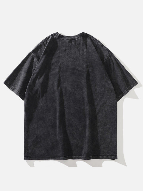 Bone Butterfly Washed Graphic Tee - Anagoc