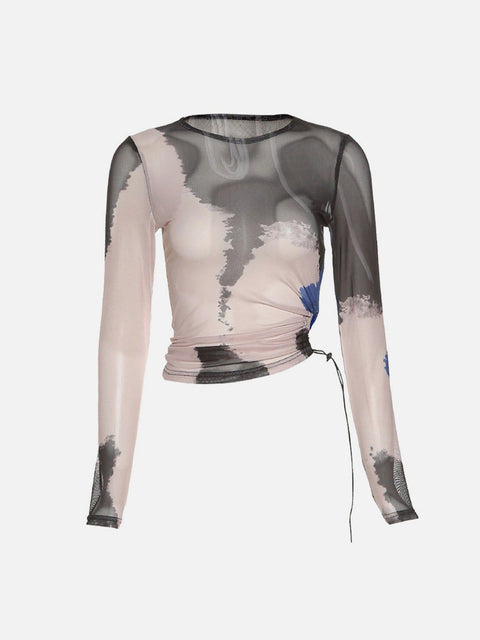 Irregular Perspective Long Sleeve T Shirt - Anagoc