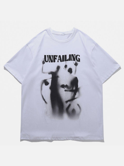 Dark "UNFAILING" Ghost Graphic Tee - Anagoc