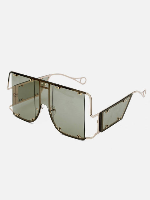 Futuristic Y2K Punk Double Rivet Glasses - Anagoc