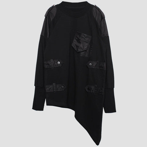 Dark Function Asymmetric Patchwork Sweatshirt - Anagoc