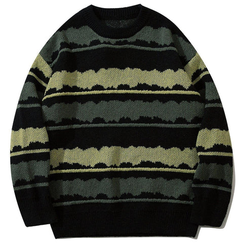 Small Daisy Pattern Knitted Sweater - Anagoc