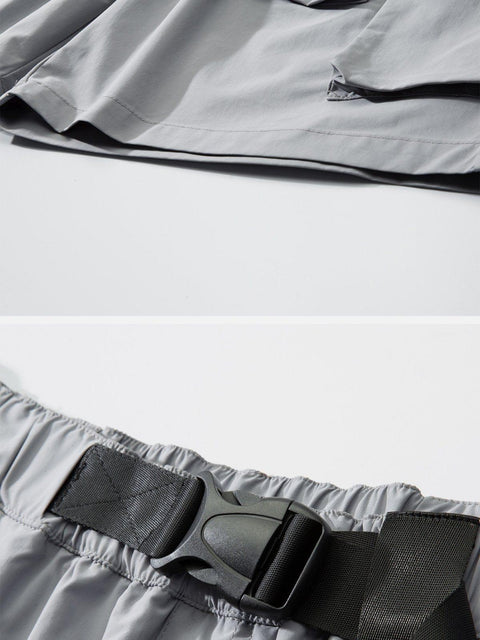 Personalized Belt Multi Pockets Shorts - Anagoc