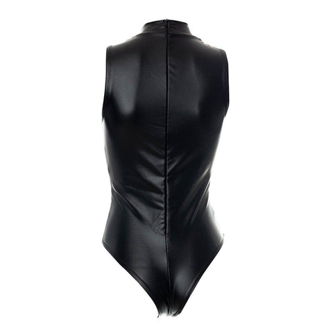 Strap PU Bodysuit - Anagoc